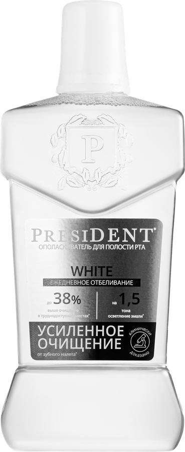 Ополаскиватель PRESIDENT White Ежедневное отбеливание, 400мл