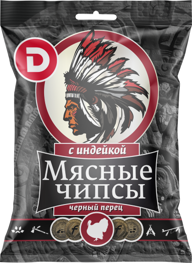 Продукт сыровяленый из мяса птицы ДЫМОВ Чипсы с индейкой, экстра, нарезка, 25г