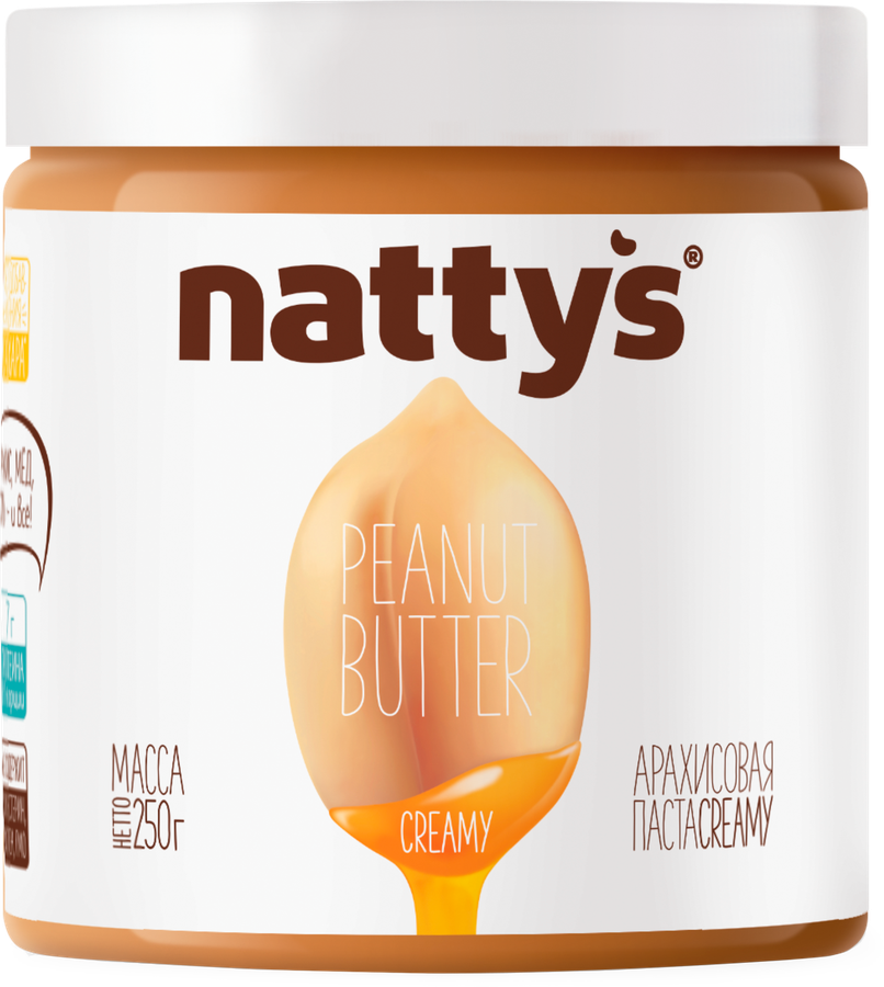 Паста арахисовая NATTYS Creamy с медом, 250г