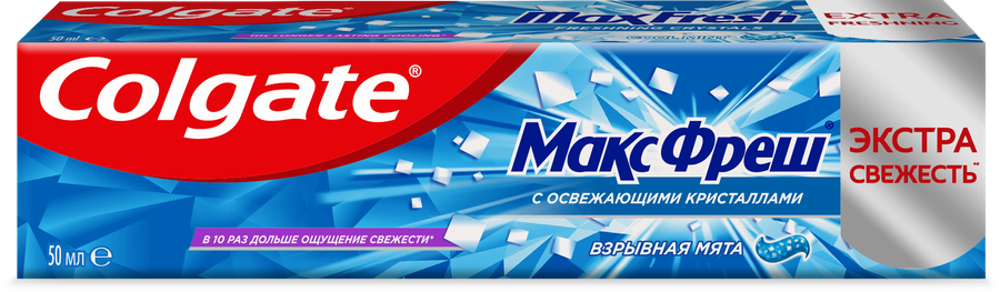 Зубная паста COLGATE Макс Фреш Взрывная мята с освежающими кристаллами для свежего дыхания и защиты от кариеса