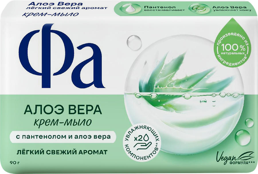 Крем-мыло твердое ФА Алоэ вера, 90г