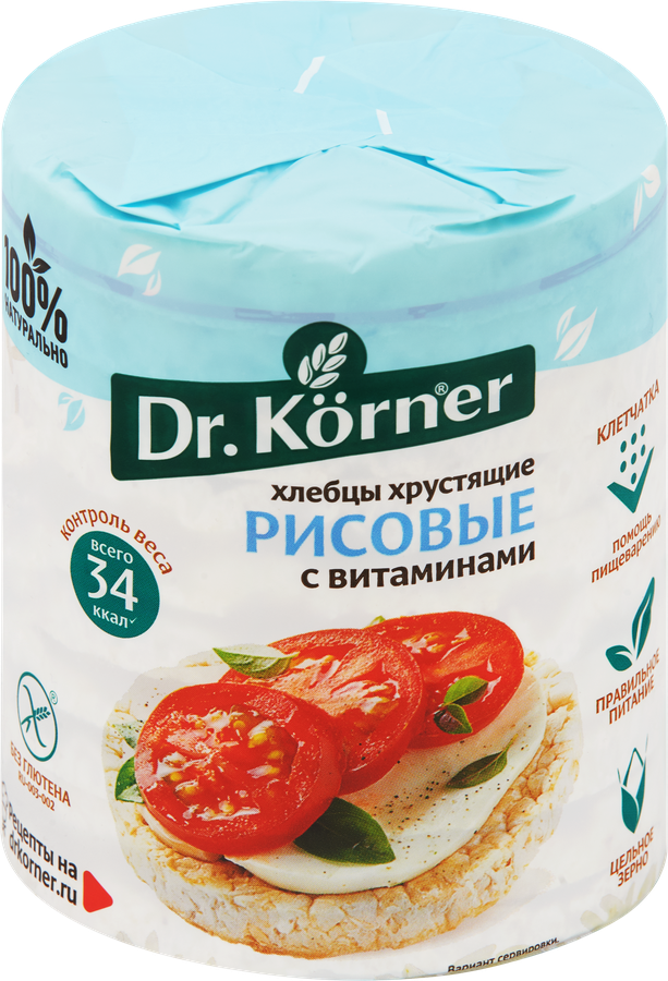 Хлебцы рисовые DR KORNER с витаминами, 100г