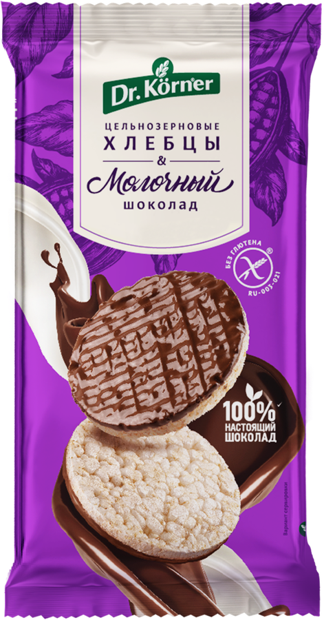 Хлебцы рисовые DR KORNER с молочным шоколадом