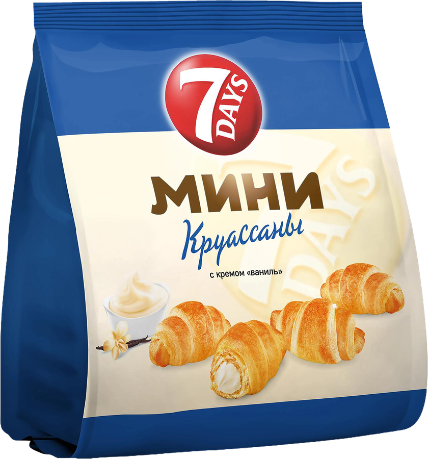 Мини-круассаны 7DAYS с кремом со вкусом ванили
